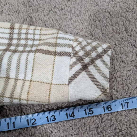 Bohme flannel Shacket Brown and Cream size Small - Picture 8 of 9